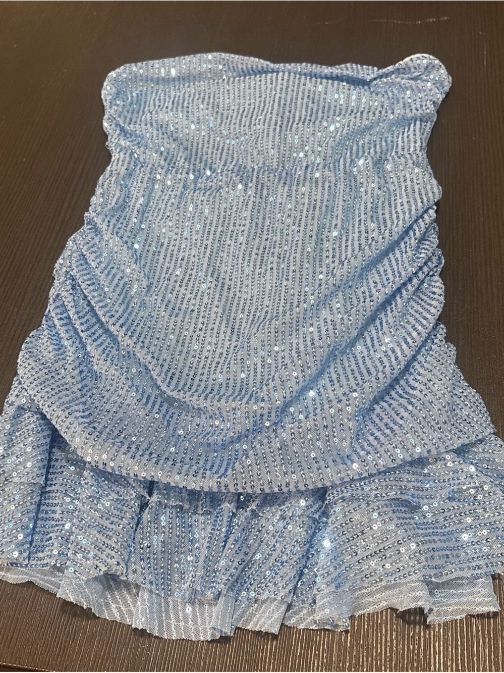 SHEIN Light Blue Sequin Mini Dress